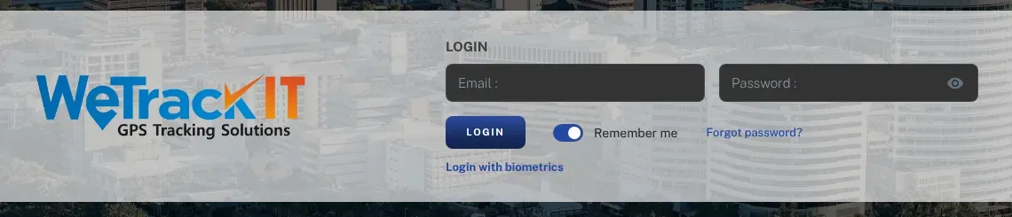 The dashboard login page, with the Email and Password fields, the Login button, Remember me and Forgot password?
